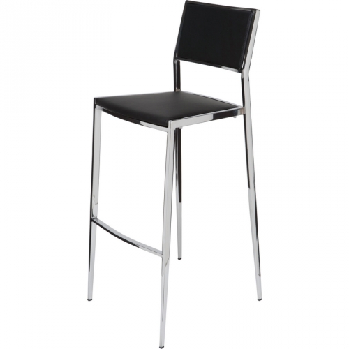 Aaron Stackable Bar Stool in Black Naugahyde